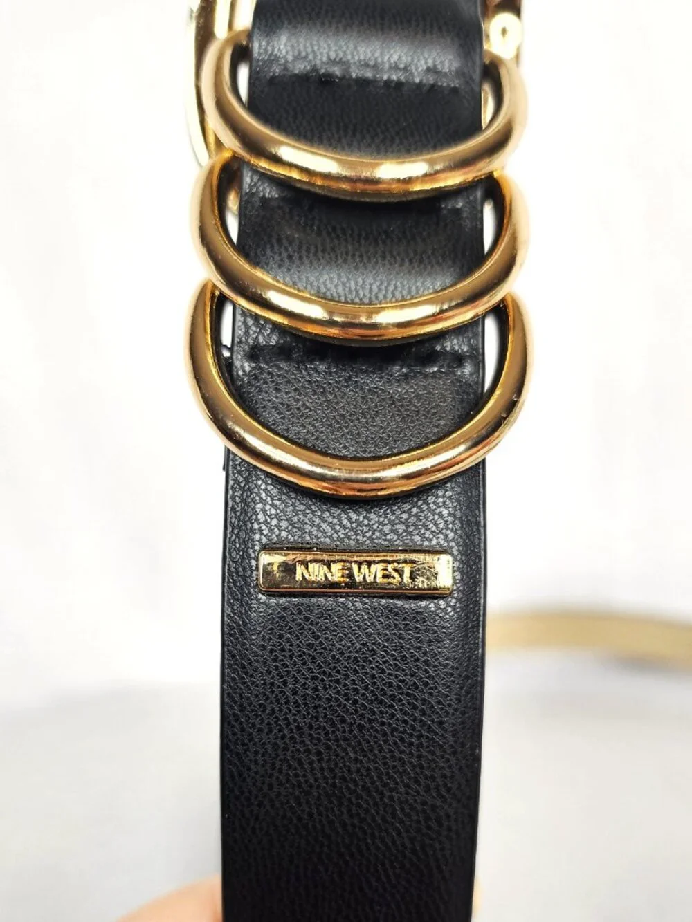 Nine West | Black Gold Triple Ring Belt | Women's M/L Approx